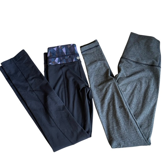 lululemon athletica Pants - Two Pairs of Lululemon Leggings Size 2 Yoga Pants Athletic Leggings High Rise